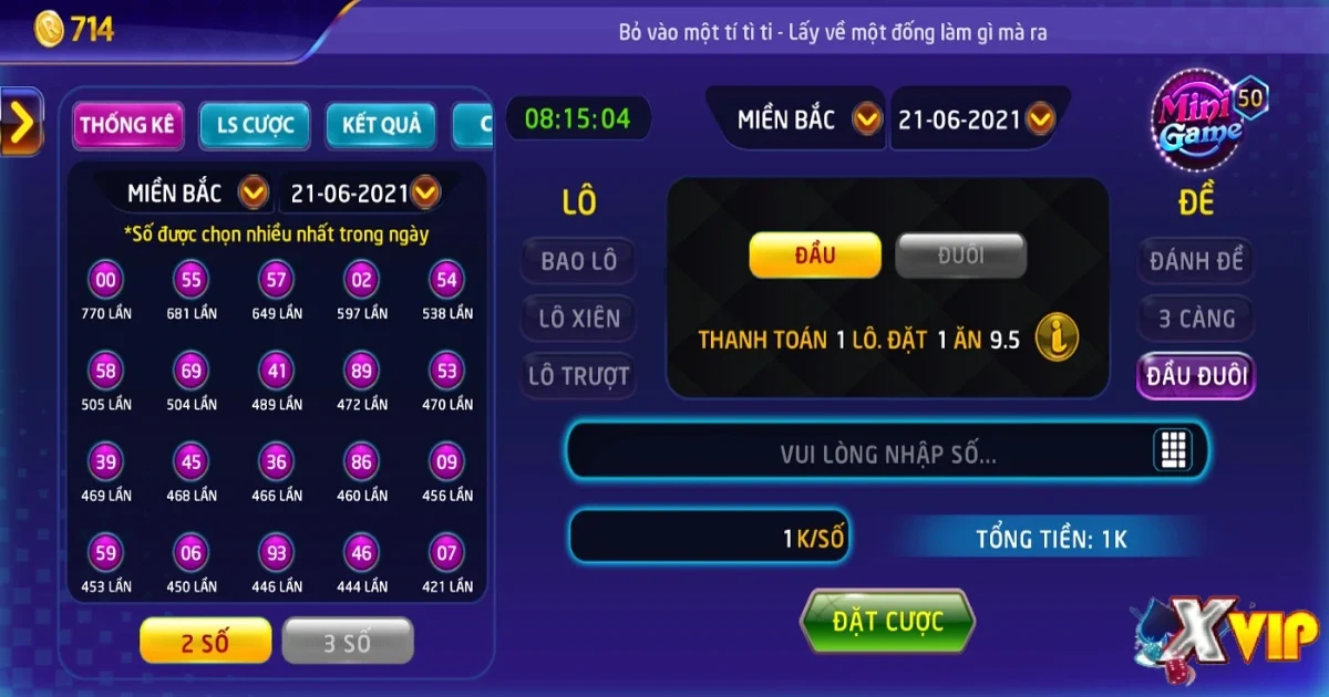 Luật chơi lô đề tại cổng game XVIP